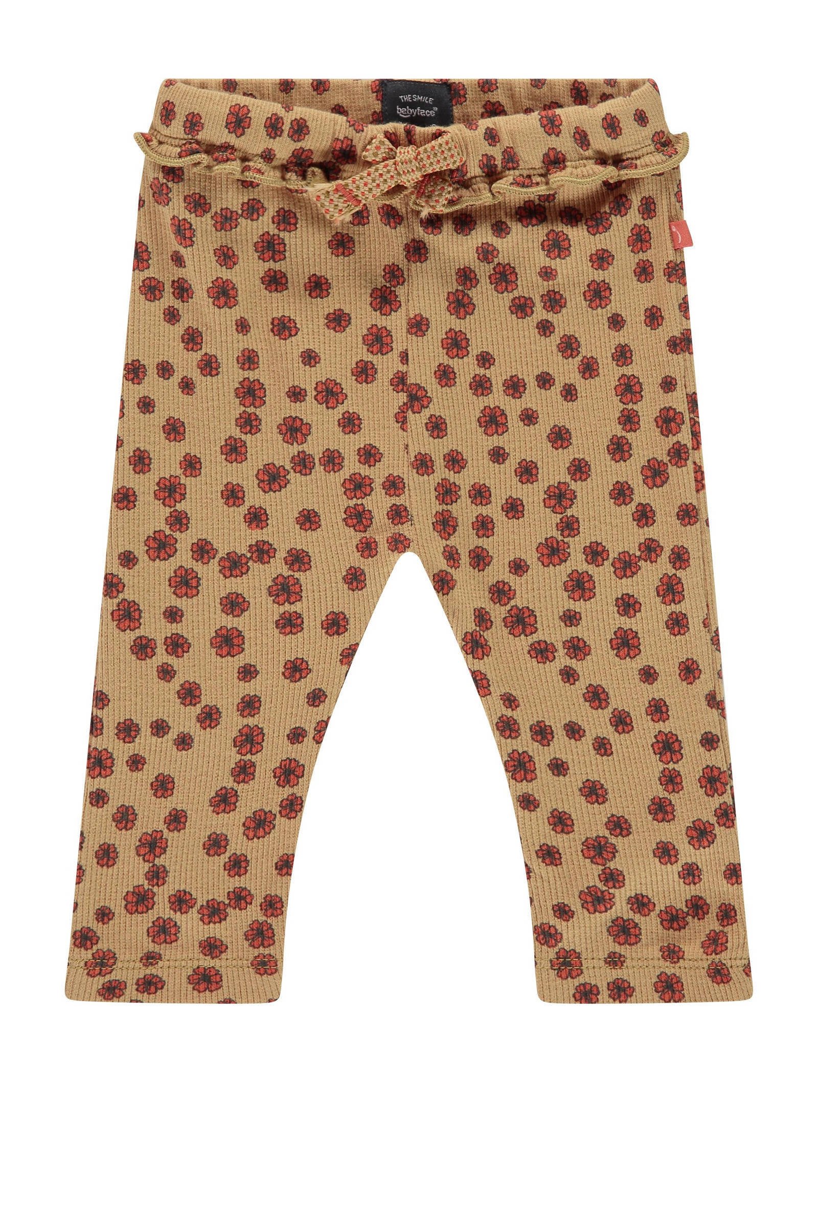 Babyface baby gebloemde broek lichtbruin rood kleertjes