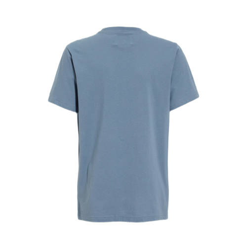 Champion T-shirt met logo grijsblauw Jongens Katoen Ronde hals 122 128
