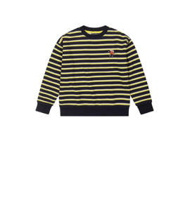 Tumble 'n Dry Mid gestreepte sweater Dribble van biologisch katoen navy/geel
