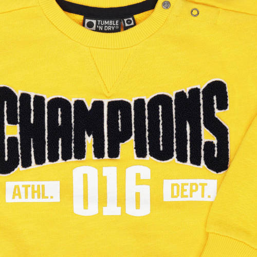 Tumble 'n Dry Lo sweater Champions met printopdruk felgeel Printopdruk 74