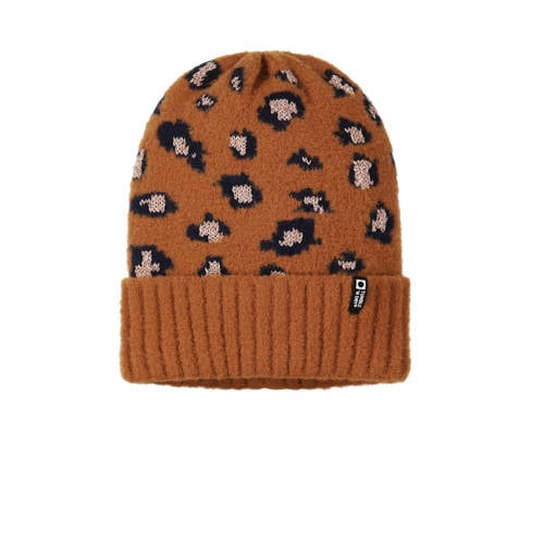 Tumble 'n Dry muts met panterprint bruin Meisjes Acryl Panterprint