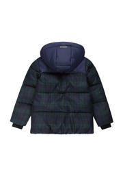 thumbnail: Tumble 'n Dry Mid geruite gewatteerde winterjas Basel van polyester donkerblauw