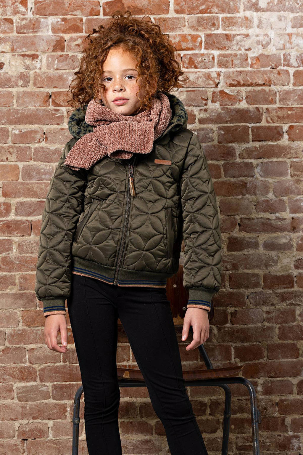 NONO gewatteerde winterjas Bestie van polyester 300 army green