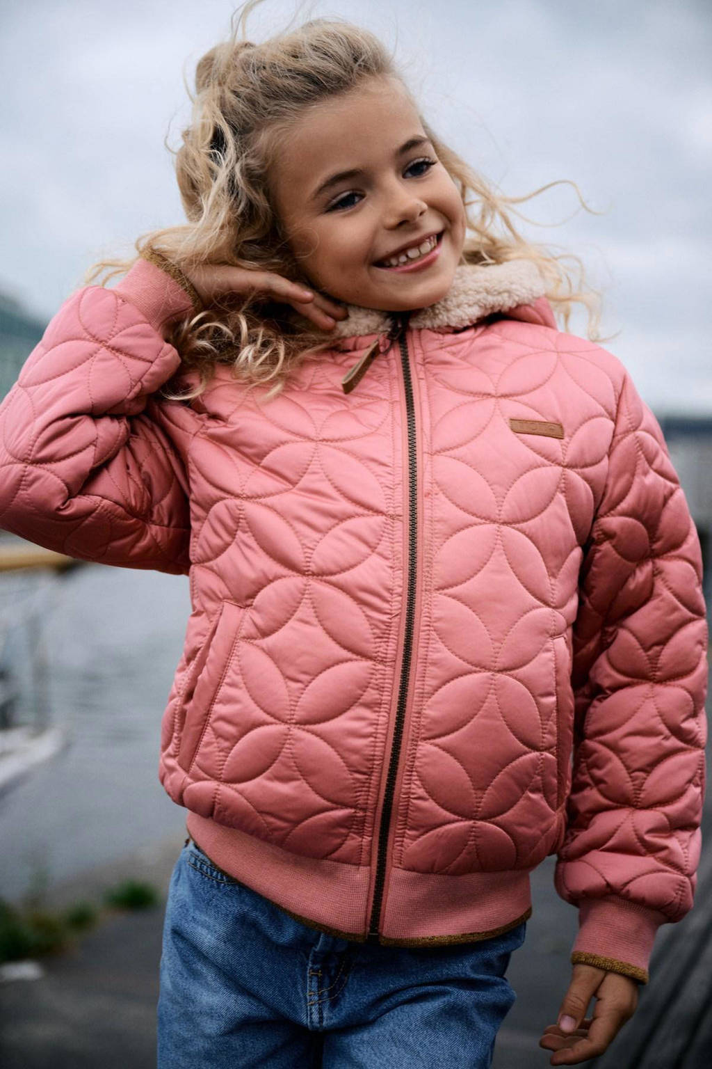 NONO gewatteerde winterjas Bestie van polyester roze