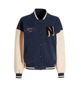 NoBell’ baseball jacket Barsy met patches donkerblauw/offwhite