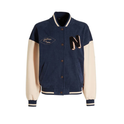 NoBell’ baseball jacket Barsy met patches donkerblauw/offwhite Jas Meisjes Polyester Ronde hals