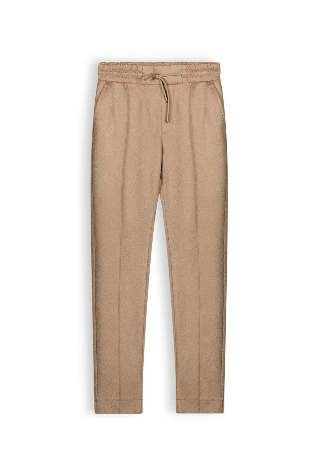 Bruine meisjes NoBell’ broek Sane van polyester met elastische tailleband met koord