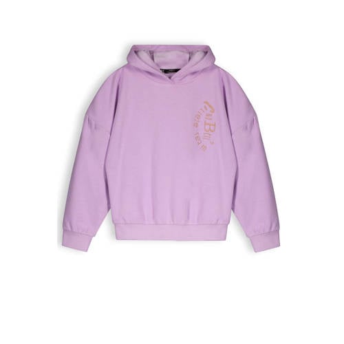 NoBell’ hoodie King met tekst lila Sweater Paars Meisjes Polyester Capuchon