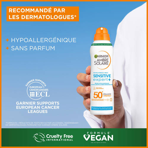 Garnier Ambre Solaire Sensitive Expert+ beschermende mist zonnebrandspray - SPF50+ - 150 ml