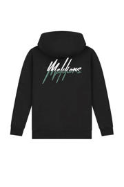 thumbnail: Malelions hoodie Split Essentials met backprint zwart/donkergroen