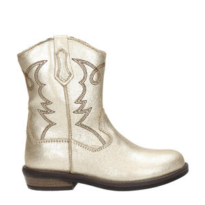 leren cowboylaarzen goud metallic