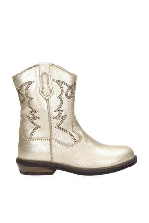 leren cowboylaarzen goud metallic