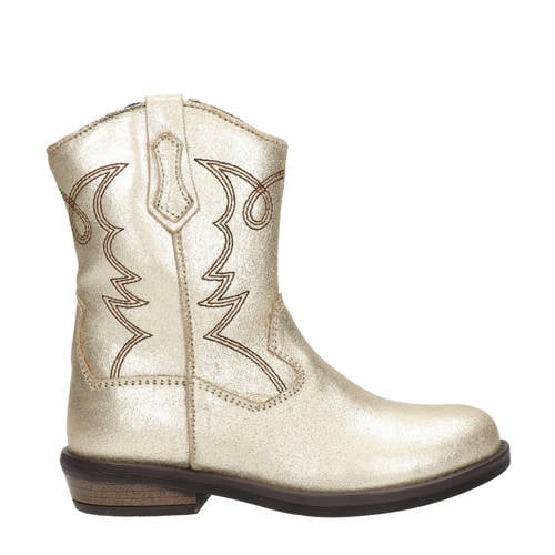Nelson Kids leren cowboylaarzen goud metallic Meisjes Leer Effen - maat 32 afbeelding