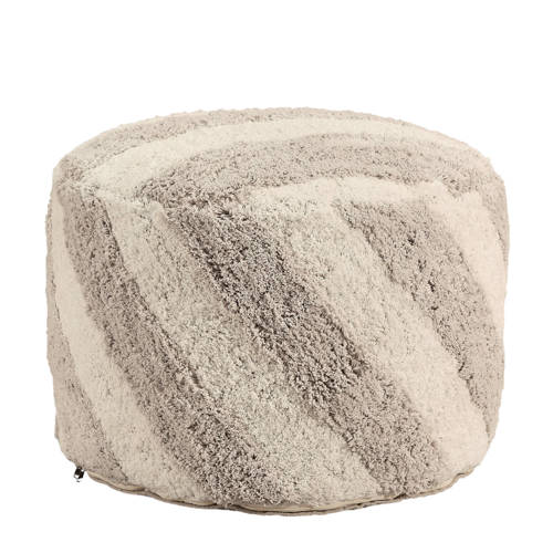 NOUS Living poef Stripe Beige | Poef van