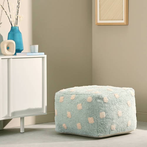 NOUS Living poef Dot Blauw | Poef van | Wonen > Meubels > Stoelen