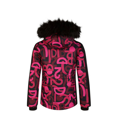 Dare2b ski-jack fuchsia zwart Skijack Roze Meisjes Polyester Capuchon 128