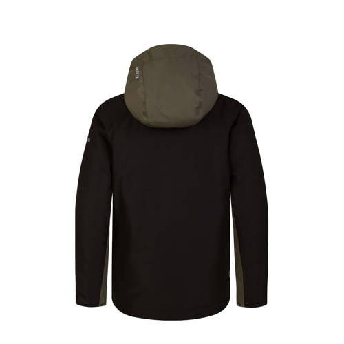 Dare2b ski-jack Impose III olijfgroen zwart Skijack Jongens Meisjes Polyester Capuchon 128