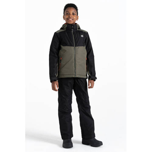 Dare2b ski-jack Impose III olijfgroen zwart Skijack Jongens Meisjes Polyester Capuchon 128