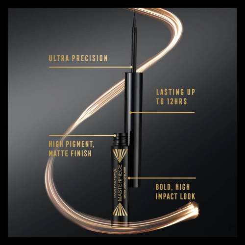 Max Factor Masterpiece Matte vloeibare eyeliner 001 Black Zwart