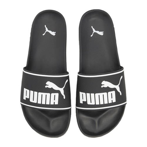 Puma Leadcat 2.0 badslippers zwart/wit Jongens/Meisjes Rubber Logo