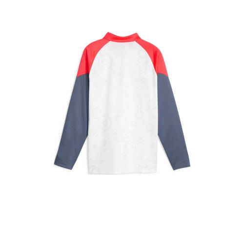 Puma Junior voetbalshirt wit rood donkerblauw Sport t-shirt Polyester Ronde hals 128