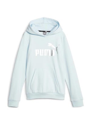 hoodie met logo lichtblauw/zilver