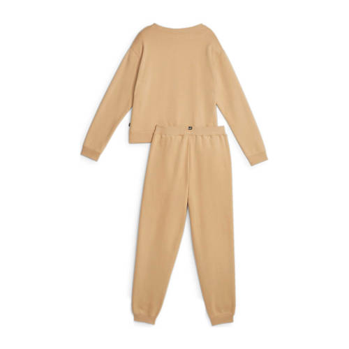 Puma joggingpak zand Beige Meisjes Katoen Ronde hals Logo 128
