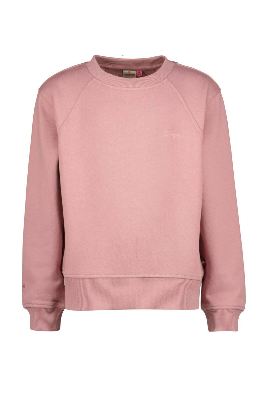 Roze meisjes Vingino sweater met lange mouwen en ronde hals