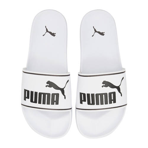 Puma Leadcat 2.0 badslippers wit/zwart Jongens/Meisjes Rubber Logo