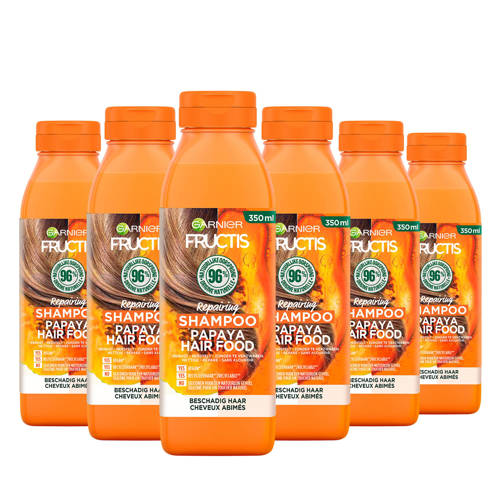 Garnier Fructis Hair Food Papaya shampoo - 6 x 350 ml - voordeelverpakking