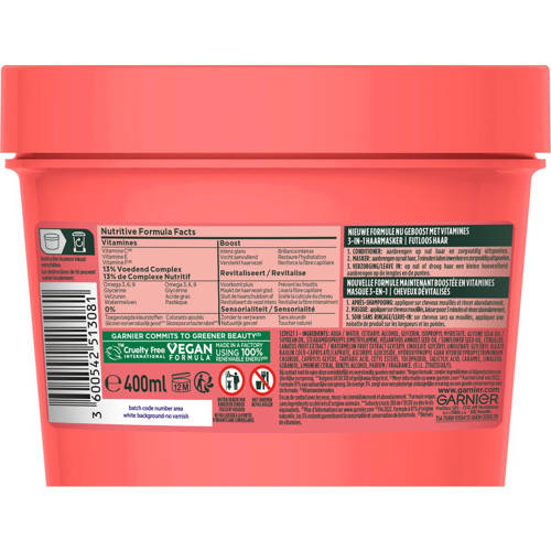 Garnier Fructis Hair Food Watermelon haarmasker 400 ml Futloos haar