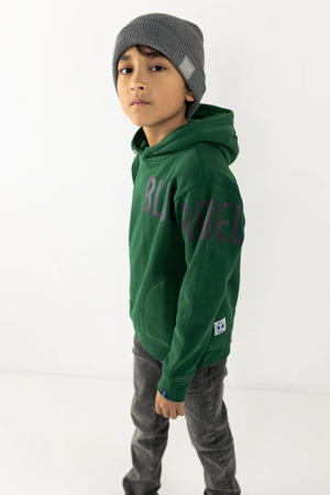 hoodie Humphry met printopdruk donkergroen