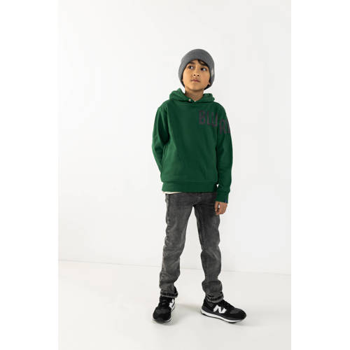 Blue Rebel hoodie Humphry met printopdruk donkergroen Sweater Printopdruk 110 116