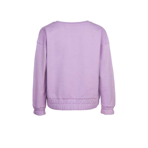 Blue Rebel sweater Grey lila Paars Meisjes Stretchkatoen Ronde hals 110 116