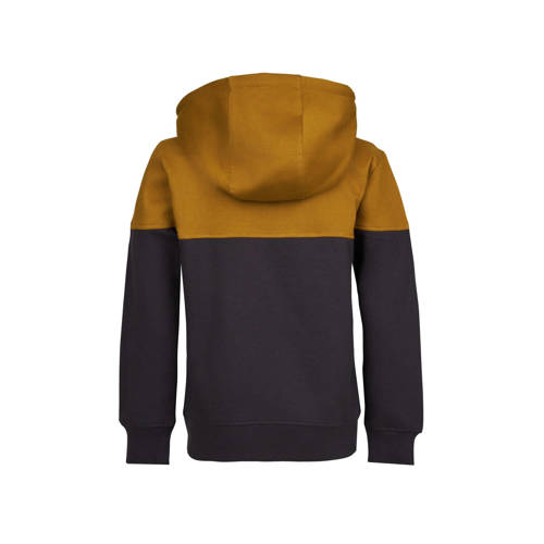 Blue Rebel sweater Humphry met printopdruk zwart goudbruin Printopdruk 110 116