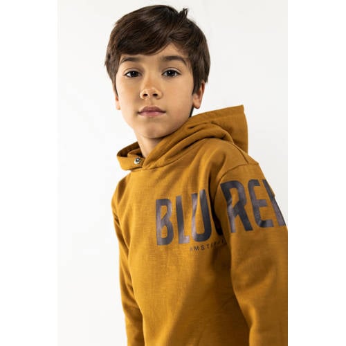 Blue Rebel sweater Humphry met tekst goudbruin Tekst 110 116
