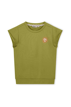 top met printopdruk groen
