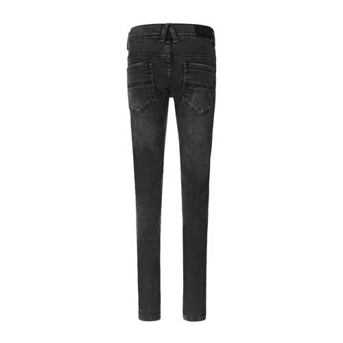 No Way Monday skinny jeans met slijtage black jeans Zwart Jongens Stretchkatoen 104
