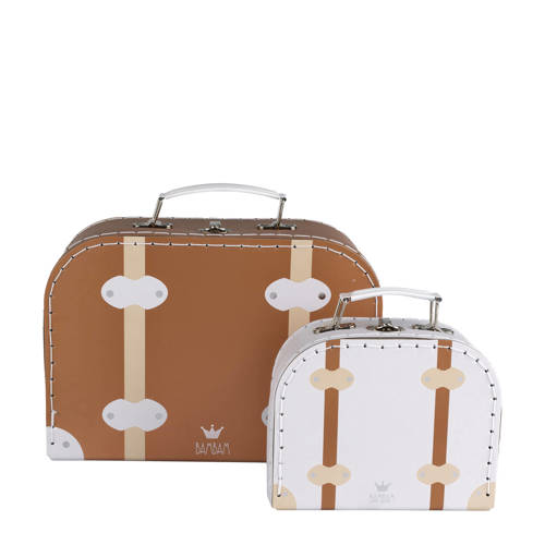 BamBam Travel suitcase Vintage white small Koffer Wit