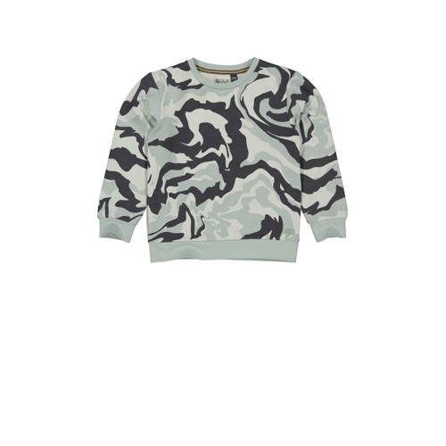 Quapi sweater ALEJO met grafische print grijs/antraciet Jongens Katoen Ronde hals 