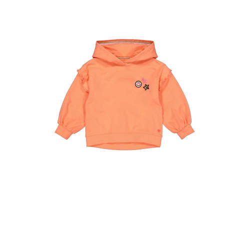 Quapi hoodie AMBER oranje Sweater Meisjes Katoen Capuchon Effen - 104
