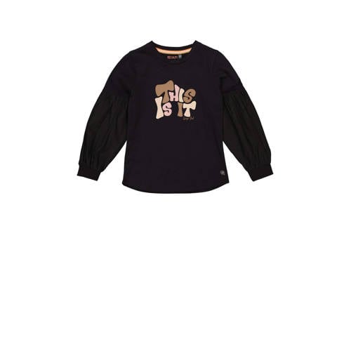 Quapi sweater AIMEE met tekst zwart Tekst - 104 | Sweater van Quapi