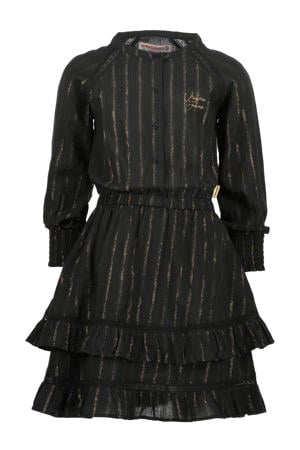 gestreepte jurk Pelena zwart/goud