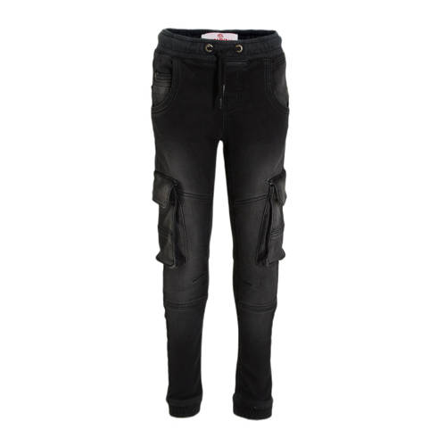 Vingino loose fit jeans Camillo black denim Zwart Jongens Stretchdenim 