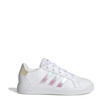 thumbnail: Wit, metallic en zilverkleurige jongens en meisjes adidas Sportswear Grand Court 2.0 sneakers van imitatieleer/textiel met veters