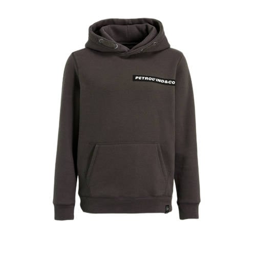 Petrol Industries hoodie met logo donkergrijs Sweater Logo