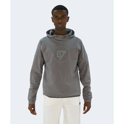 Bellaire hoodie met logo grijsgroen Sweater Logo