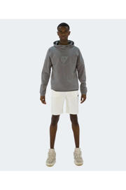 thumbnail: Grijze jongens Bellaire hoodie van sweat materiaal met logo dessin, lange mouwen en capuchon