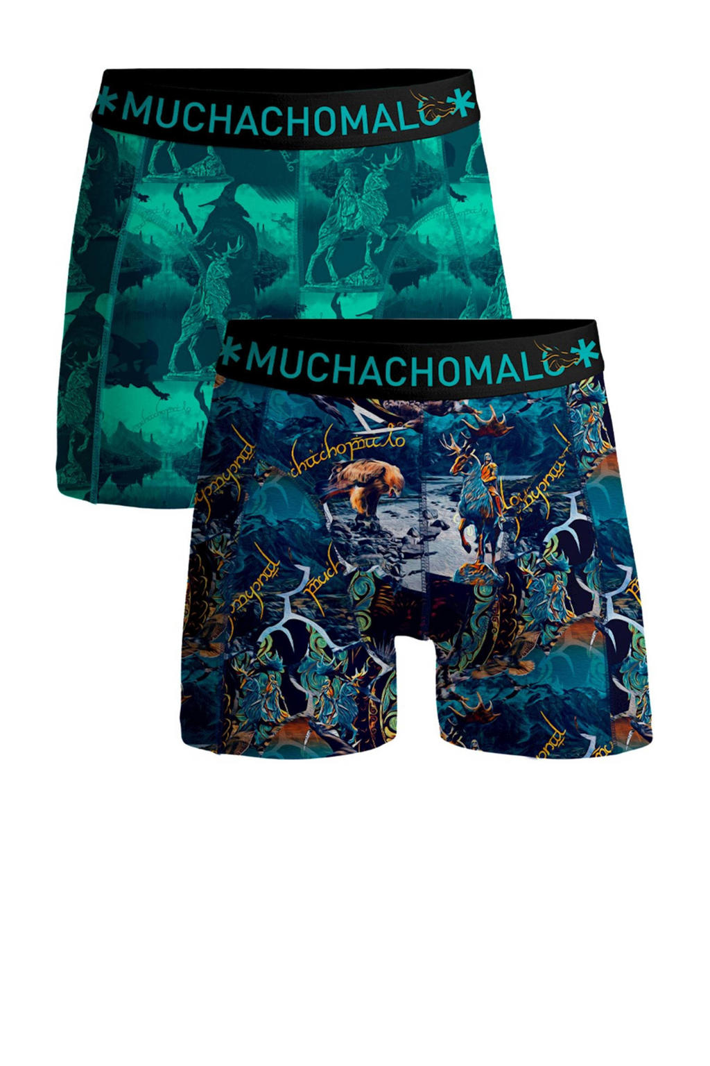 Muchachomalo   boxershort Lords - set van 2 blauw/groen