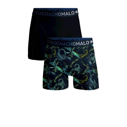 Muchachomalo boxershort SCORPION - set van 2 zwart/groen Jongens Modal